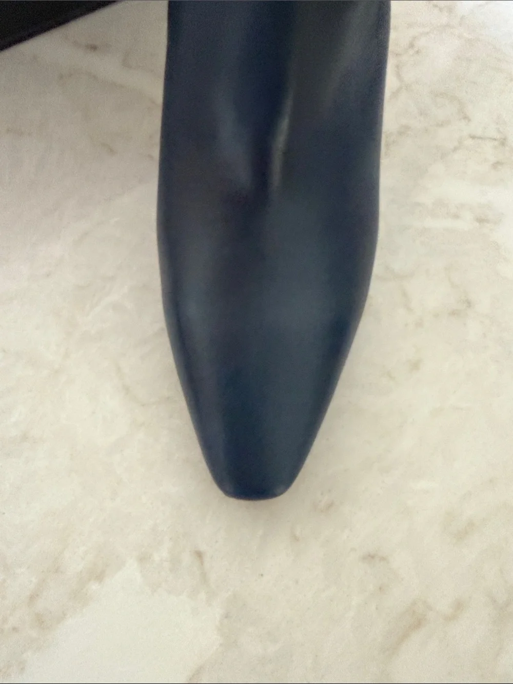 Vince Camuto Navy Leather  Pointed-Toe Boot